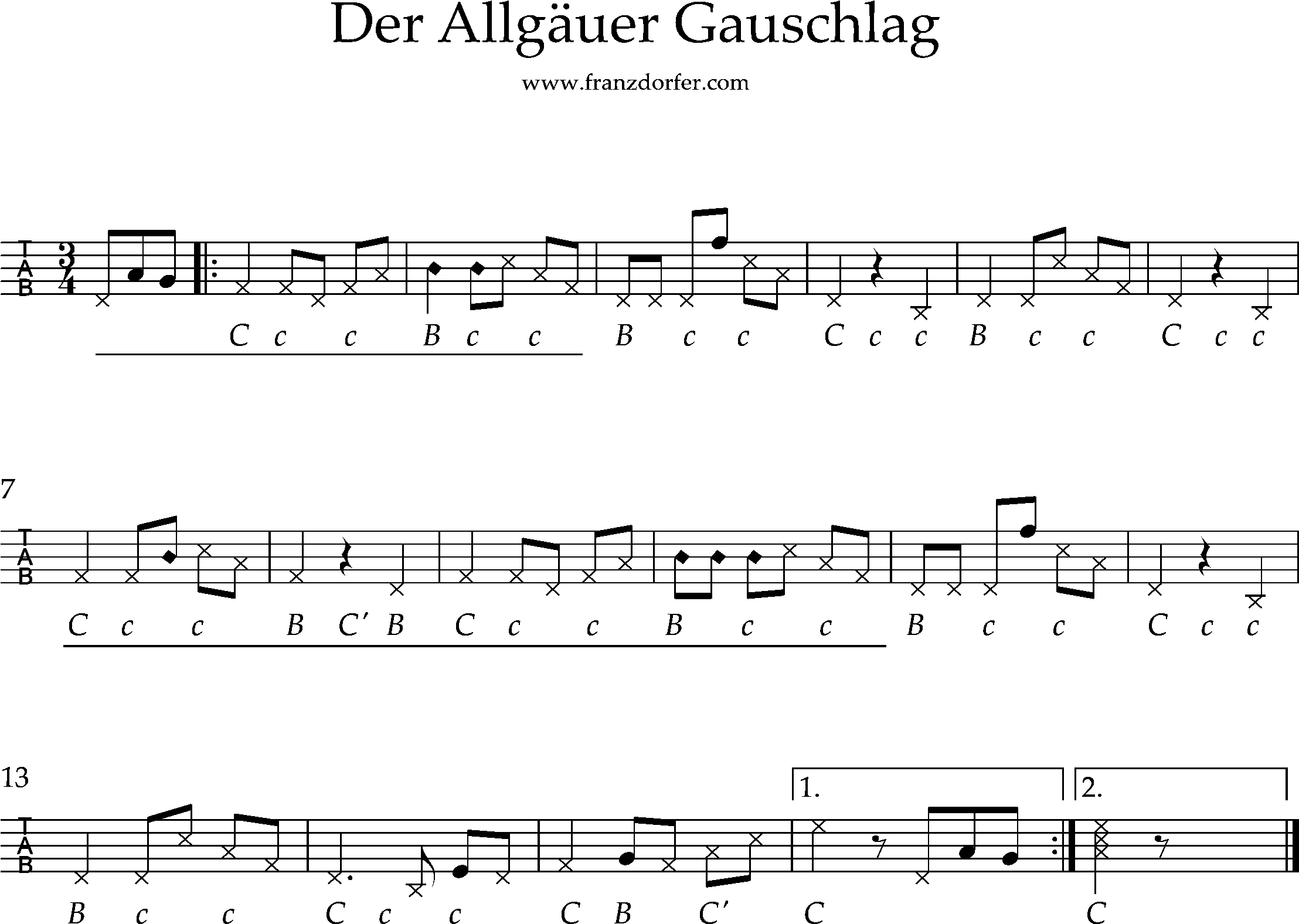 Griifschrift 3.Reihe- Der Allgäuer Gauschlag